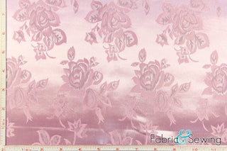 Buy pink Flower Brocade Jacquard Charmeuse Satin