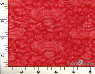 Buy garnet-t7 Flower Stretch Lace Fabric 4 Way Stretch Nylon 60-62"