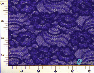 Buy lapis-t7 Flower Stretch Lace Fabric 4 Way Stretch Nylon 60-62"