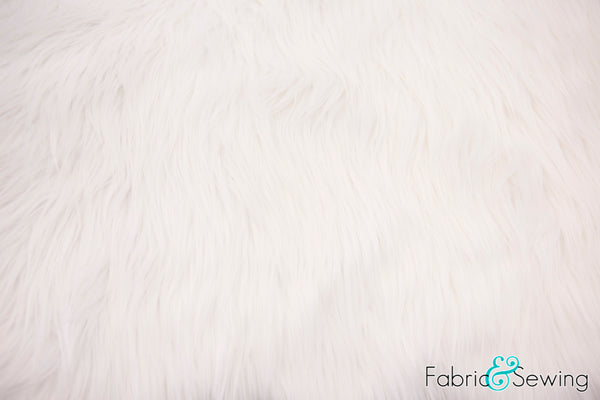 White Fake Faux Fur Plush • High Pile