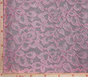 Flower With Leaf Embroidery Lace Fabric 4 Way Stretch Nylon 70-72