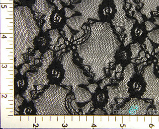 Buy black-std Flower Stretch Lace Fabric 4 Way Stretch Nylon Spandex 58-60"