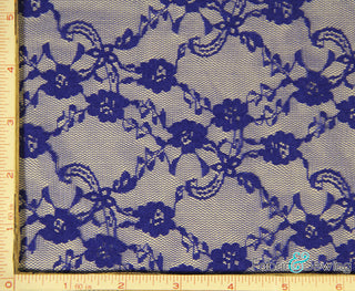 Buy royal-std Flower Stretch Lace Fabric 4 Way Stretch Nylon Spandex 58-60"
