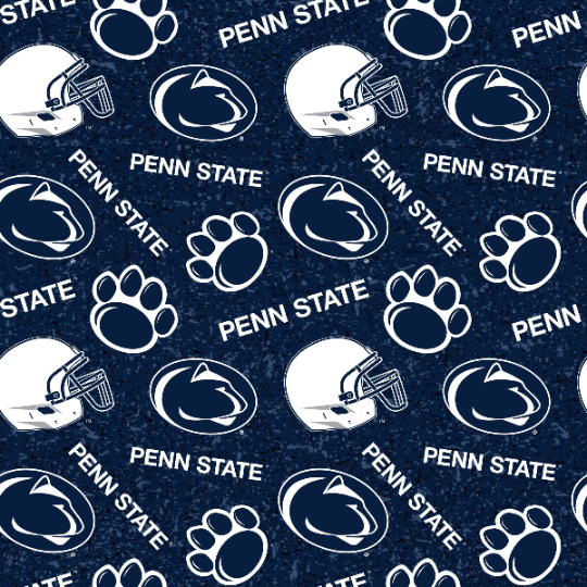 Penn State Nittany Lions Navy Licensed Sheeting Fabric Cotton 4 Oz 44-45