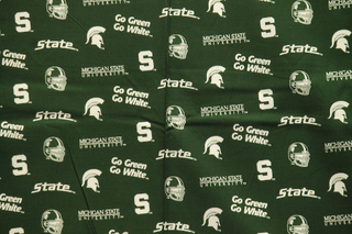 Buy michigan-state-spartans-football-green NCAA Football Cotton Broadcloth