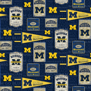 Buy michigan-wolverines-football-flags NCAA Football Cotton Broadcloth