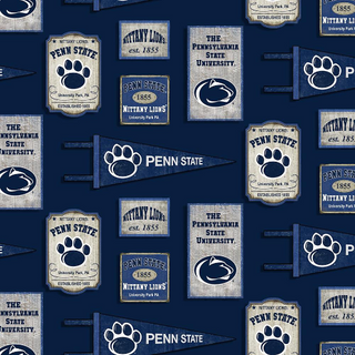 Penn State Nittany Lions Flags Licensed Sheeting Fabric Cotton 4 Oz 44-45