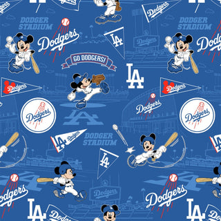 Buy los-angeles-dodgers-mickey Mickey & Baseball Mash-Up Cotton Broadcloth